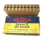 Box of Western .250 Savage cartridges, 20 Rds.