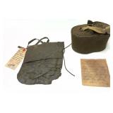 Lot, WWII Japanese rubberized pouch with