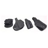 Lot: 4 assorted holsters / leather and molded