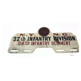 N.Y. N.G. 27th Infantry Division tin sign 11' L.