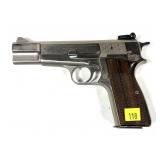 Browning Hi-Power Nickel 9mm Semi-Auto Pistol,
