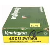 Box of 6.5x55 Swedish - 140 Gr. Pointed S.P.