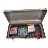 Craftsman tool box with assorted reloading/ lead