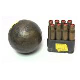 Lot, cannonball and M1 enbloc with 8 Rds. of