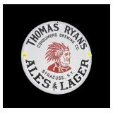 Thomas Ryan's Syracuse, NY Tin Sign, 11.75' Round