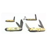 Lot, 4 assorted vintage folding knives