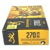 Box of .270 Win. - 134 Gr. Browning BXR