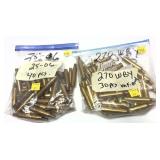 Lot, 40 Rds. of .25-06 brass and 30 Rds.