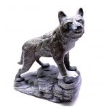 Ceramic 2 Piece Wolf Sculpture, 11' W. x 12' H