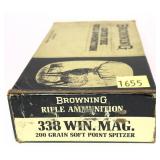 Box of .338 Win. Mag. - 200 Gr. S.P. Spitzer