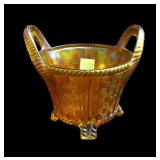 Northwood Marigold 4 3/4", 4 footed carnival