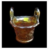 Marigold 5" 2-handled carnival glass