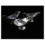 Lot, 3 Silverplate Gravy Boats, 1 marked C.S.,