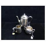 Rogers Primrose Pattern silverplate, 3-piece tea