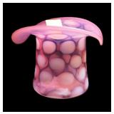 Fenton cranberry 3 1/4" high Art Glass Top Hat