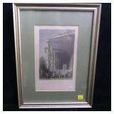 W.H. Bartlett hand colored engraving, Colonnade