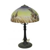 Vintage reverse painted Jefferson type lamp,