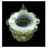Green opalescent 5 3/4" Art Glass Vase