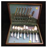 Carlton Silverplate Flatware Set w/lift top