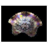 Amethyst iridescent carnival glass 9 3/4"