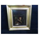 Oil on board, 10" x 8 ï¿½" w/ gold gilt, frame