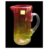 Amberina 8 1/2" Art Glass Red to Yellow Pitcher