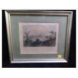 W.H. Bartlett hand colored engraving, Saratoga