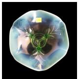 Green opalescent 8 1/2" diameter ruffled edge