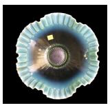 Green opalescent 11" diameter crimped edge Art