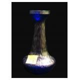 Blue Loetz style 4 1/4" Art Glass Vase