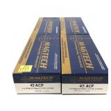 x4- Boxes of .45 Auto 230-grain FMC Magtech