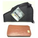 Lot: Bulldog pistol case and leather Fly case