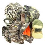 Lot: Camo Hat, Ghillie Suit, gloves and more