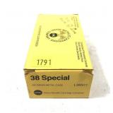 Box of .38 SPL 130-grain MC UMC cartridges,