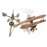 Copper Airplane weathervane - 2 pc.