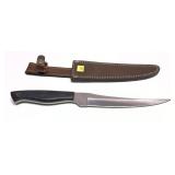 Custom KZ Filet/ Cooking knife with leather