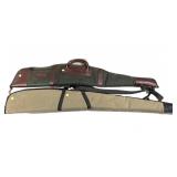Lot: Orvis Leather and Canvas long gun soft