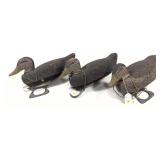 Lot: 3 cork body working decoys with weights