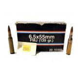 Century 6.5x55mm Cartridges- mixed tips, 20 Rds