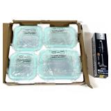 Lot: New Milk Frother and New set of glass food