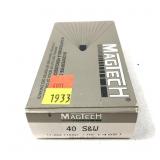Box of .40 S&W 180-grain FMC Magtech cartridges,