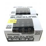 x2- Boxes of .40 S&W 180-grain HP Blackline