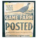 Vintage NYS Conservation Tin Posted Sign,