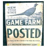 Vintage NYS Conservation Tin Posted Sign,
