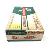Box of .243 WIN 80-grain hollow point Remington