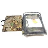 Lot: High back sportsman stool- new and seat pad