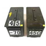 Lot: 2 Metal Ammo Cans