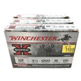 x3- Boxes of 12 Ga. 3.5" 00 buckshot, -x3 boxes