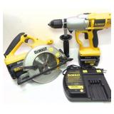 Lot: DeWalt Cordless Drill and Circular Saw with