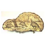 Carved Fungus wild life scene